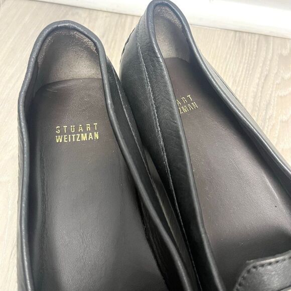 Stuart Weitzman Flats Women’s 9N Black Leather Slip On Pointed Toe Loafer New - Picture 3 of 7